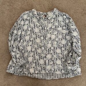 Pilcro Striped Floral Blouse